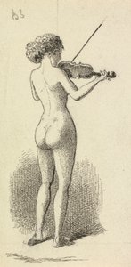 Donna nuda che suona il violino