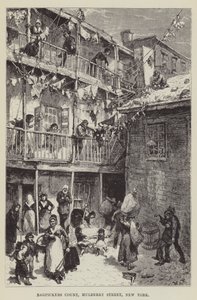 Corte dei raccoglitori di stracci, Mulberry Street, New York da George Augustus Sala