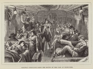 Il conduttore ferroviario fa il giro dei vagoni di notte da George Augustus Sala
