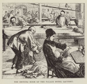 La stireria della lavanderia del Palace Hotel