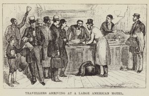 Viaggiatori che arrivano in un grande hotel americano da George Augustus Sala