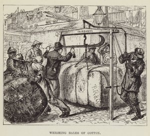 Pesatura delle balle di cotone da George Augustus Sala