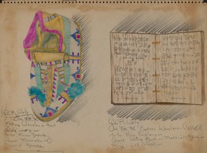 Mocassino e libro di scrittura