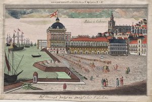 Vista e prospettiva del Palazzo del Re di Portogallo a Lisbona