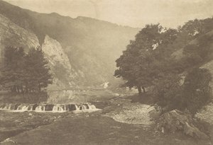 Ingresso a Dove Dale, Derbyshire, anni 1880, stampato 1888 da George Bankart