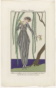 Journal des Dames et des Modes, Costumes Parisiens, 1913, No. 91 : Robe de taffetas da George Barbier