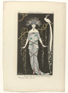 Journal des Dames et des Modes, Costumes Parisiens, 1914, No. 168 : Grande robe du soir da George Barbier