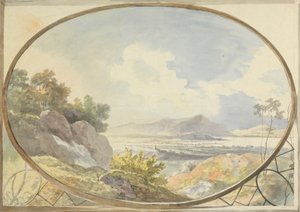 Paesaggio in un ovale (Paesaggio montano attraverso una finestra ovale)