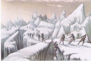 Fasi della salita al Monte Bianco, da British Adventure pubblicato da Collins, 1947