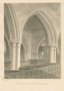 Interno della chiesa di Weston-on-Trent da George Buckler