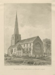 Lichfield - Chiesa di San Michele: disegno a seppia da George Buckler
