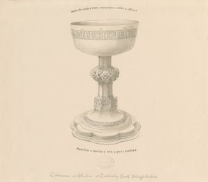 Teddesley Park - Calice: disegno a penna, nd [?19th cent] da George Buckler