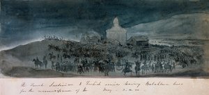 Gli eserciti francese, sardo e turco lasciano le linee di Balaklava per una ricognizione, circa 1854
