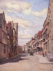 Oxford: Holywell Street (litografia a colori) da George Carline