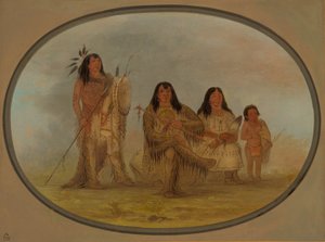Capo Blackfoot, sua moglie e un uomo di medicina da George Catlin