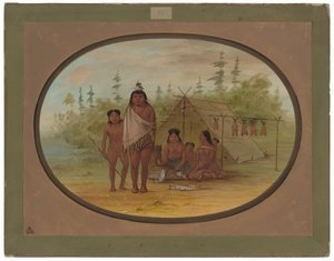 Un capo Flathead con la sua famiglia da George Catlin