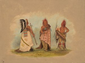 Un capo Pawnee con due guerrieri, 18611869 da George Catlin
