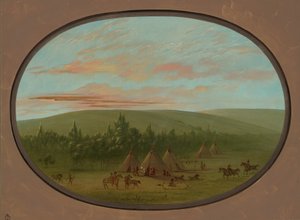 Un villaggio Sioux, 1861-1869 da George Catlin