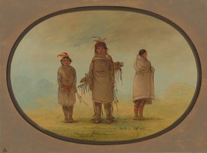 Un Guerriero di Pietra, Sua Moglie e un Ragazzo, 1855-1869 da George Catlin