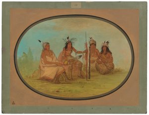 Un vecchio capo Ojibbeway e tre guerrieri da George Catlin