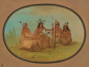 Un vecchio capo Ojibbeway e tre guerrieri da George Catlin