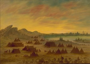 Un villaggio Apache, 1855-1869 da George Catlin