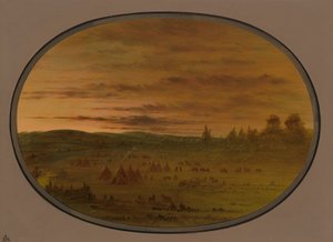 Un Accampamento Indiano al Tramonto, 1861-1869 da George Catlin