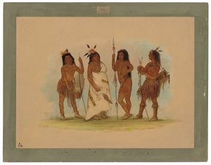 Capo Apachee e tre guerrieri da George Catlin
