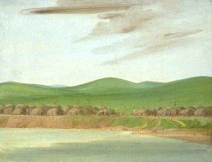 Villaggio Arikara di logge ricoperte di terra, 1600 miglia sopra St. Louis da George Catlin
