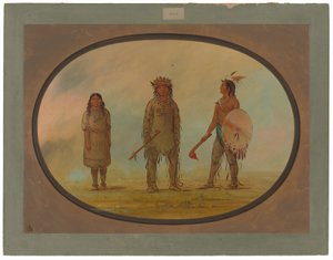 Capo Athapasca, sua moglie e un guerriero da George Catlin