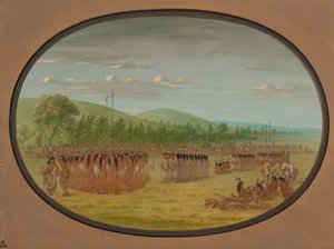 Danza del gioco della palla - Choctaw, 1861-1869 da George Catlin