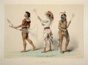 Giocatori di palla, da Catlins North American Indian Portfolio. Hunting Scenes and Amusements of the Rocky Mountains and Prairies of America, pub. 1845 da George Catlin