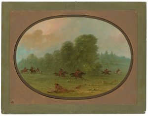 Battaglia tra gli Apache Jiccarilla e i Camanche da George Catlin
