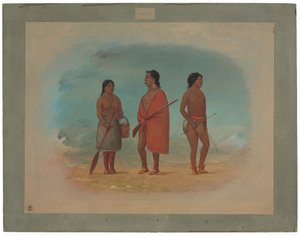 Capo Botocudo, sua moglie e un giovane da George Catlin