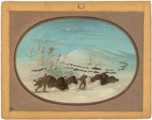 Caccia al Bisonte nella Neve - Ojibbeway