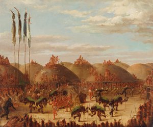 Danza del toro, Cerimonia Mandan O-kee-pa, 1832 da George Catlin