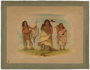 Capo Camanchee, sua moglie e un guerriero da George Catlin