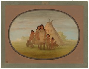 Figli del capo Comanche e wigwam da George Catlin