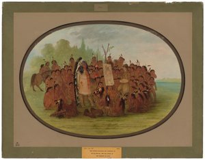 Catlin che dipinge il ritratto di Mah-to-toh-pa - Mandan da George Catlin