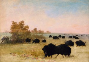 Catlin e il gruppo che inseguono i bufali, Alto Missouri, 1846-1848 da George Catlin