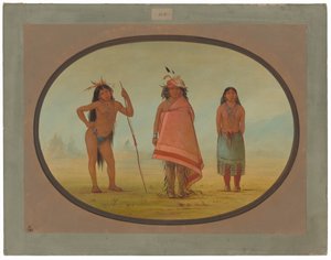 Capo Cochimtee, sua moglie e un guerriero da George Catlin
