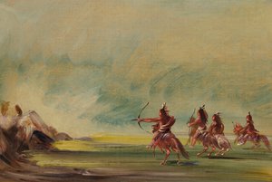 Comanche che dona frecce alla Roccia della Medicina da George Catlin