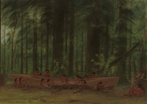 Scavando una canoa - Indiani Nayas, 1855-1869