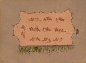 Facsimile del mantello del Capo Four Men - Mandan, 1861-1869 da George Catlin