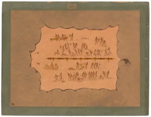 Facsimile di un Mantello Sioux da George Catlin