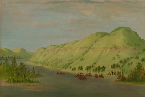 Padre Hennepin lascia il Mississippi per unirsi a La Salle, 8 maggio 1680 da George Catlin