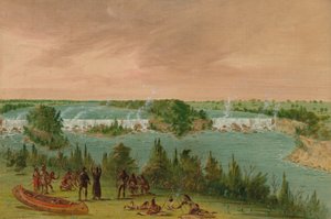 Padre Hennepin e compagni alle cascate di St. Anthony, 1 maggio 1680, 1847-1848 da George Catlin