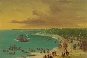 Prima navigazione del Griffin sul Lago Erie. 7 agosto 1679, 1847-1848 da George Catlin