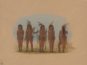 Cinque indiani Caribbe, 1854-1869 da George Catlin