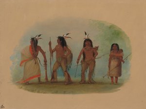 Quattro indiani Apachee, 1855-1869 da George Catlin